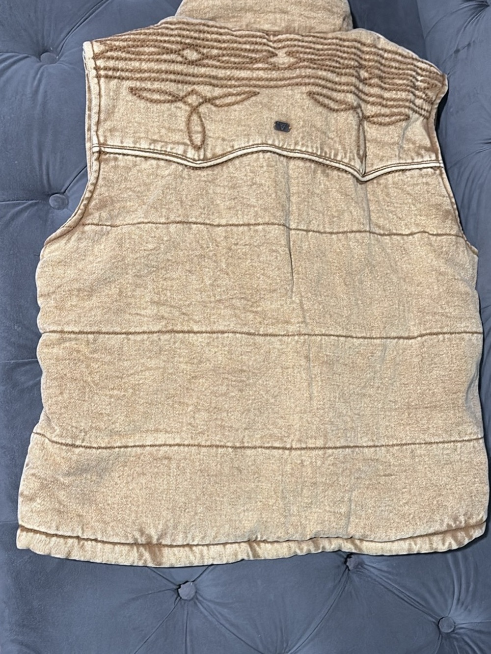 Lucky & Blessed Tan Quilted Vest